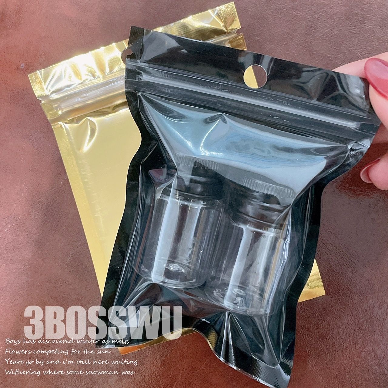 3bosswu小商品｜9*13cm高質感亮面夾鏈袋一組50張100元｜黑色/金色/銀色｜秤重因素 數量+-1張