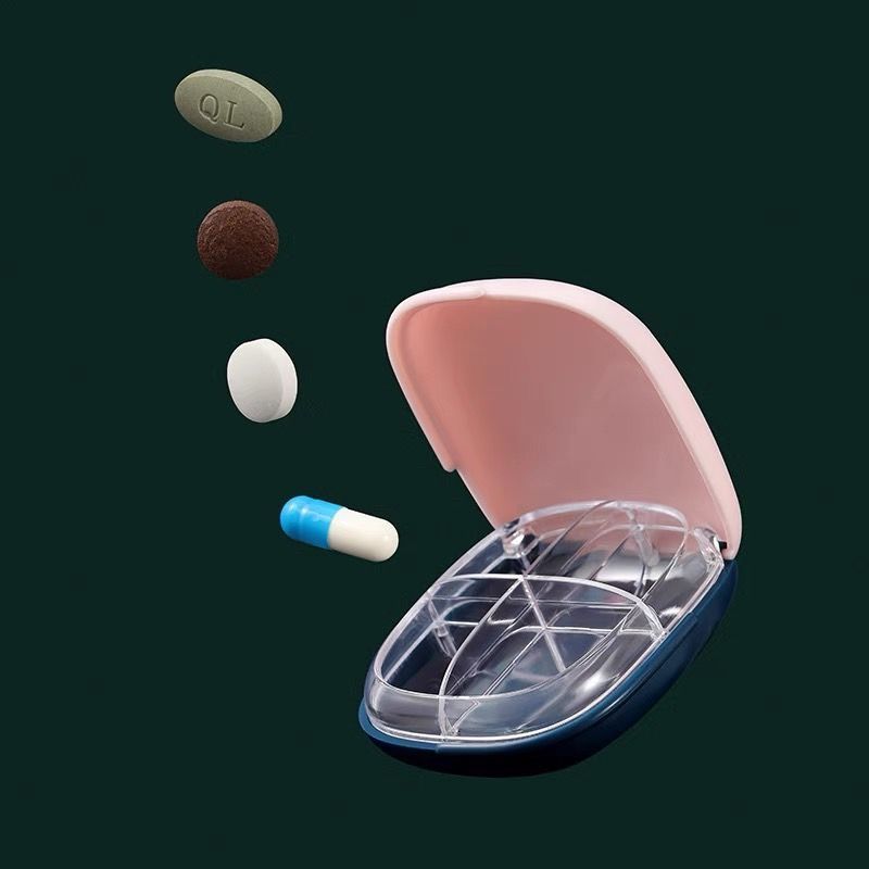 1688小工具- 3BOSSWU小商品｜膠囊錠狀盒｜便攜式迷你小號大空間｜粉餅式隨身攜帶分裝盒｜粉藍色｜$120/個