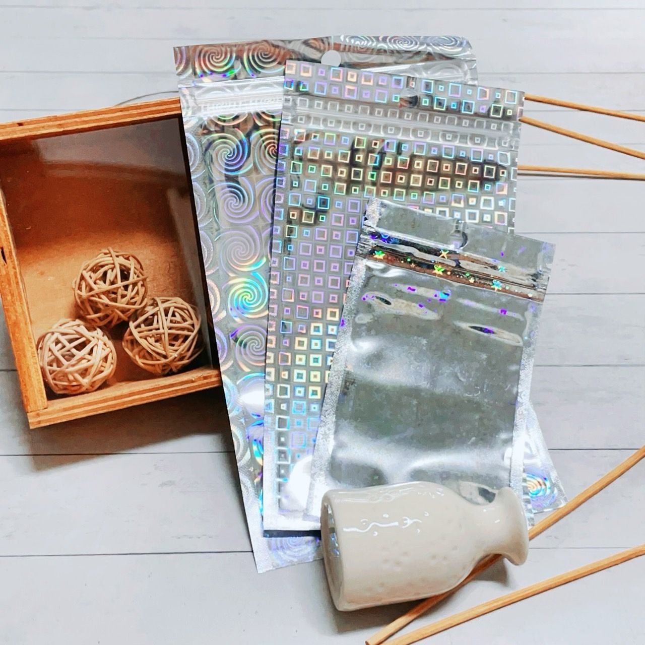 3BOSSWU小商品｜雷射多花色夾鏈袋｜多尺寸可選｜1份50張｜秤重誤差+-2張