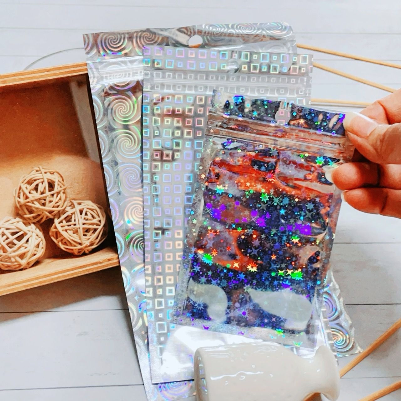 3BOSSWU小商品｜雷射多花色夾鏈袋｜多尺寸可選｜1份50張｜秤重誤差+-2張