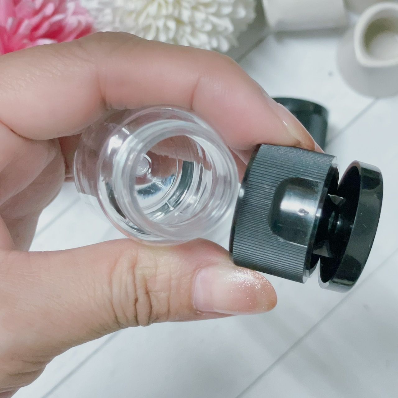 3BOSSWU小商品｜15ml翻蓋【寬口】分裝瓶｜白色/黑色｜一組10個$70