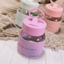 3BOSSWU｜手機架玻璃隨身小水壺｜350ml隨身杯｜玻璃水壺｜隨身水壺｜綠色/紫色/粉色｜50元/支