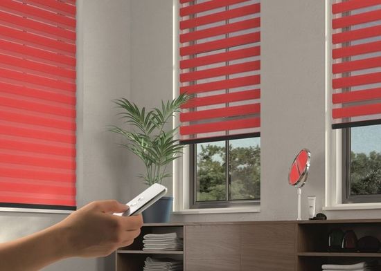 stunning red coloured vertical blinds