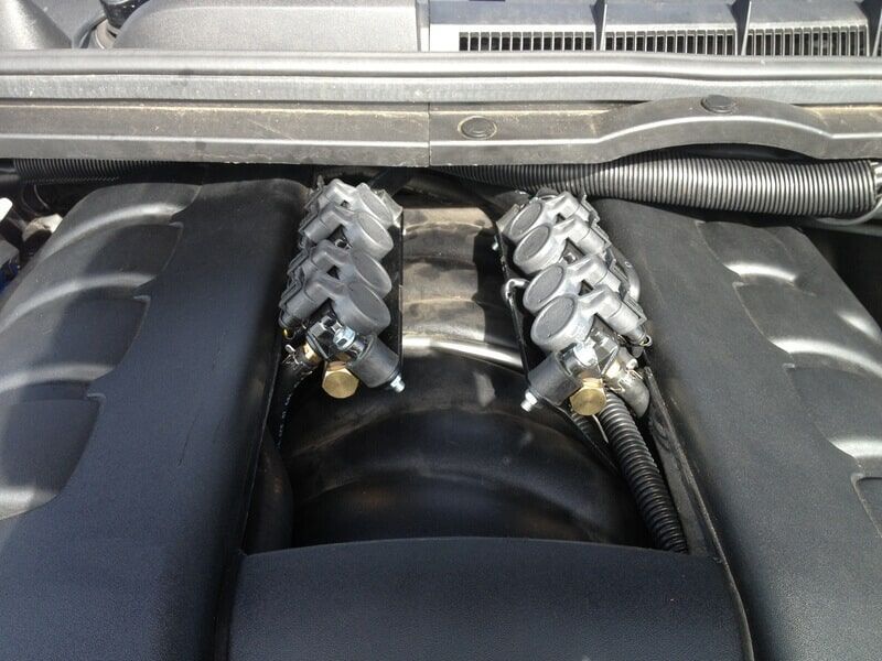 A Close Up of the Engine of a Car