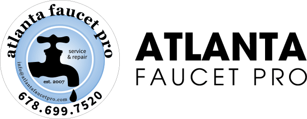 Logo for Atlanta Faucet Pro, a plumbing service; circular design with faucet icon and text, 
