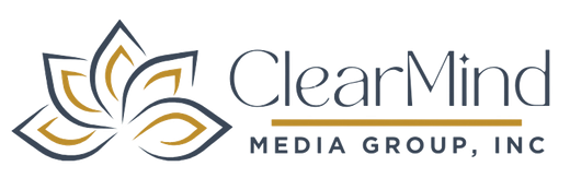 ClearMind Media Group logo with a lotus flower icon and text.
