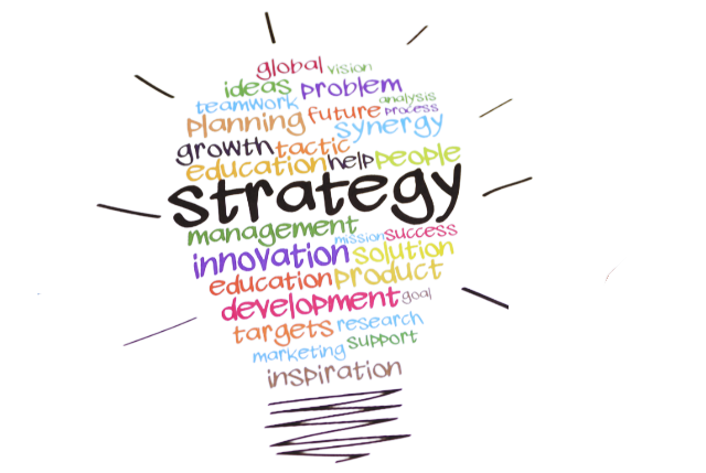 Lightbulb filled with words like