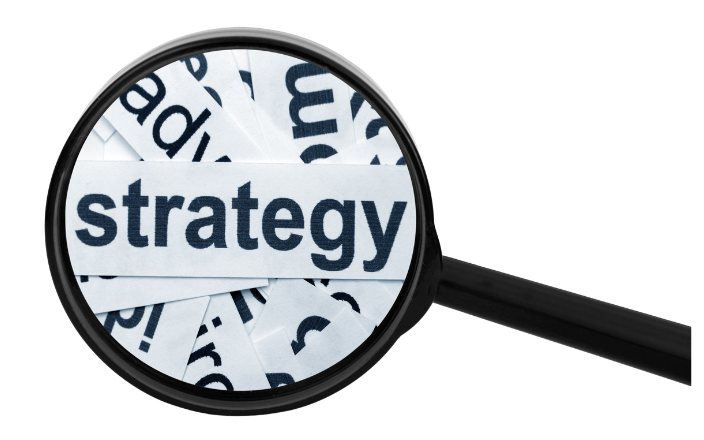 Magnifying glass focusing on the word 