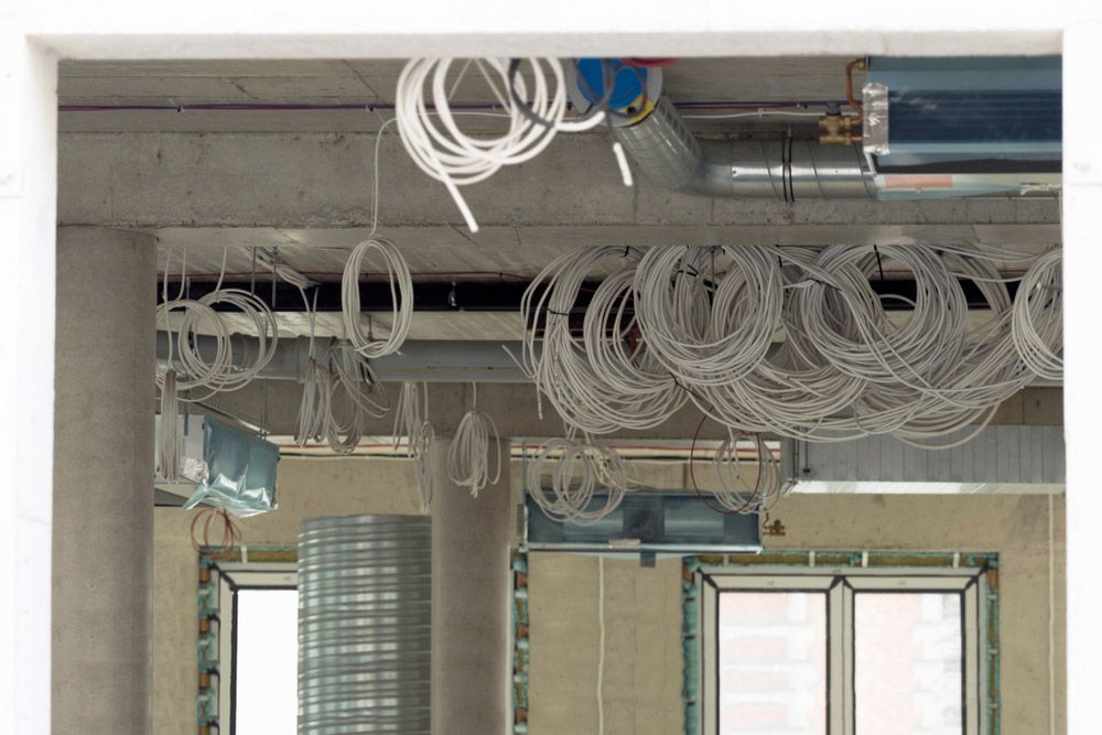 A Room With A Lot Of Wires Hanging From The Ceiling — L.A.F Electrical P/L In Empire Bay, NSW