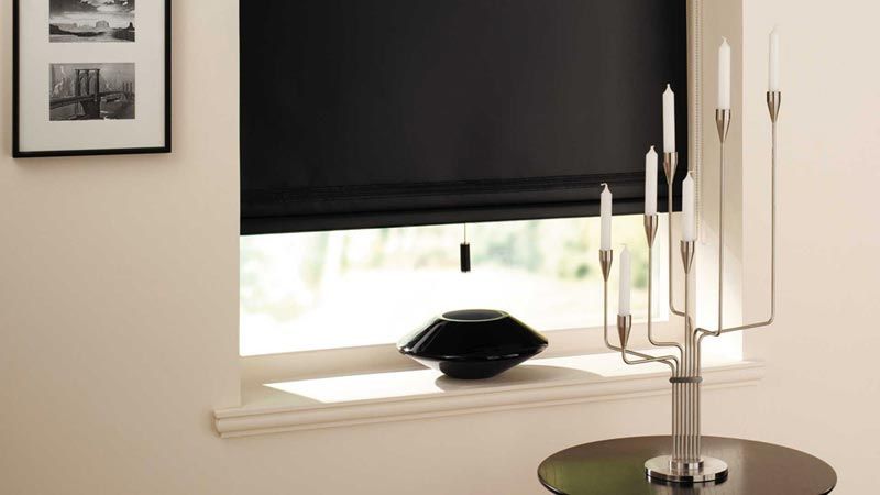 Black Block Out Blind on a Window — Whitsunday Blinds & Security In Beaconsfield, QLD