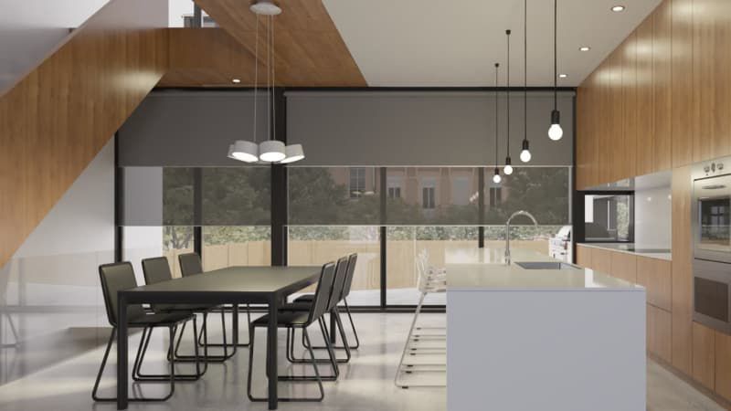 Dual Roller Blinds in The Kitchen — Whitsunday Blinds & Security In Beaconsfield, QLD