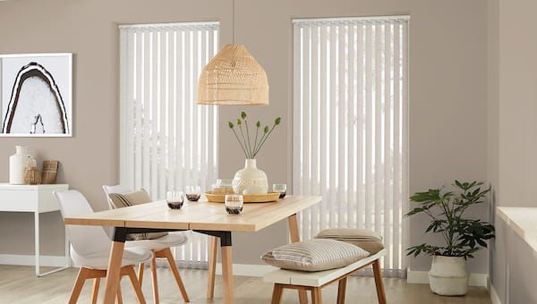 Verticle Blinds and a Potted Plant — Whitsunday Blinds & Security In Beaconsfield, QLD