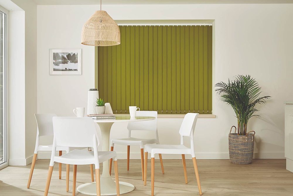 Vertical Blinds In Coastal Dining Room — Whitsunday Blinds & Security In Beaconsfield, QLD
