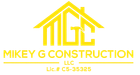 Logo for Mikey G Construction, featuring