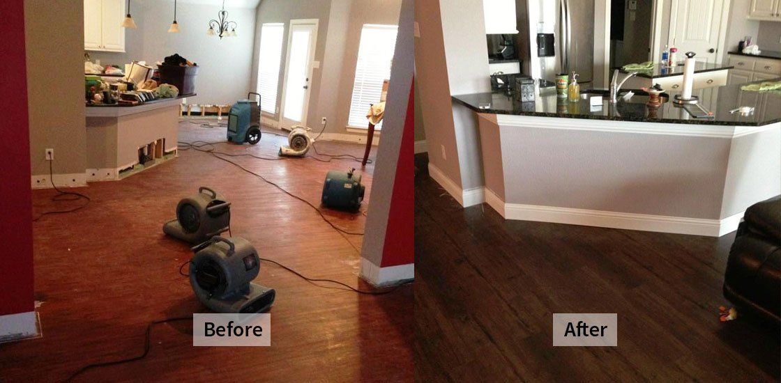 WATER DAMAGE BEFORE AND AFTER