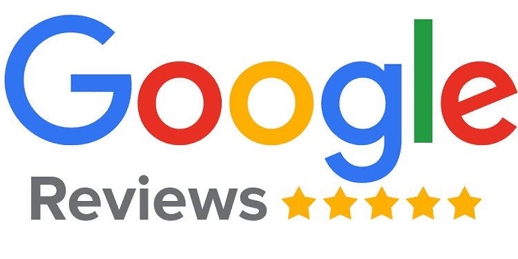 The google reviews logo has five stars on it.