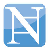 A blue square with the letter n on it