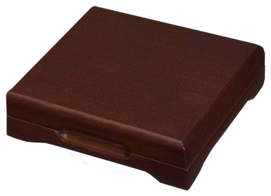 A brown box with a handle on a white background