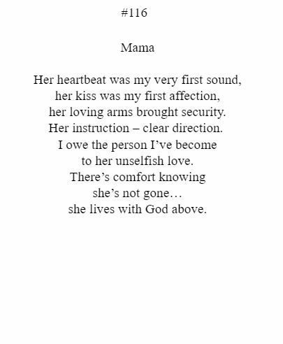 A poem about a person 's unselfish love is on a white background.