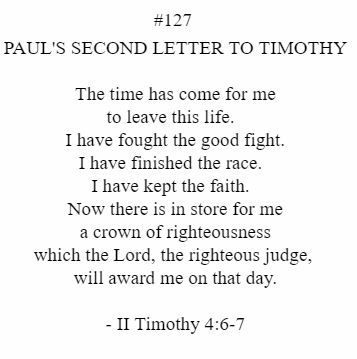 A quote from paul 's second letter to timothy