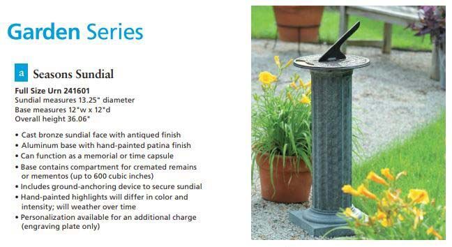 A picture of a garden series sundial in a garden