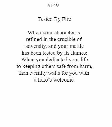 A quote from tested by fire that says when your character is refined in the crucible of adversity
