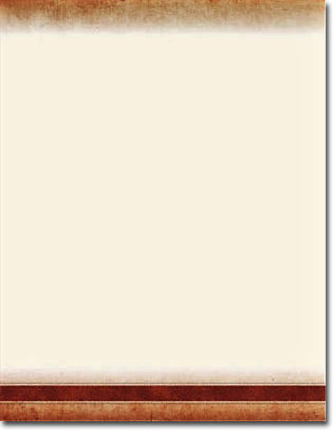 A piece of paper with a brown border and a brown stripe on the bottom.