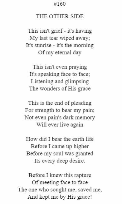 A poem titled the other side is on a white background