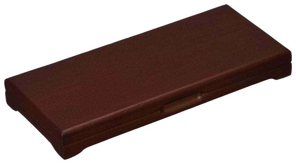 A brown box with a handle on a white background