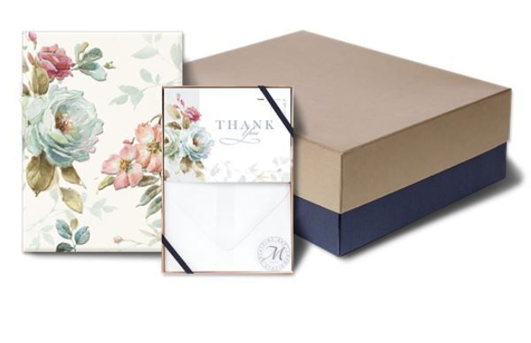 A box with a thank you note inside of it