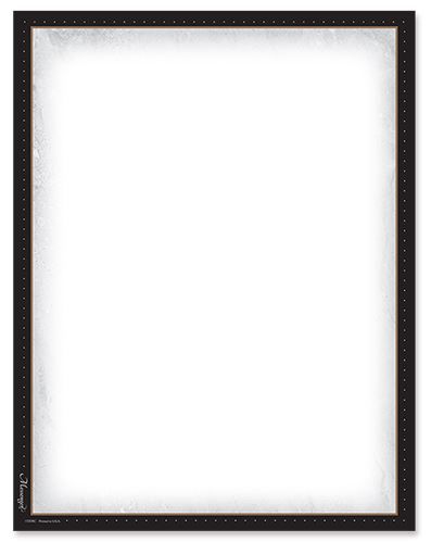 A piece of paper with a black border and a white background.