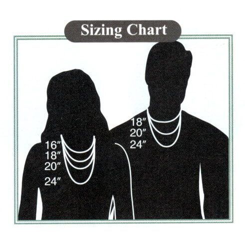 A sizing chart for a man and a woman