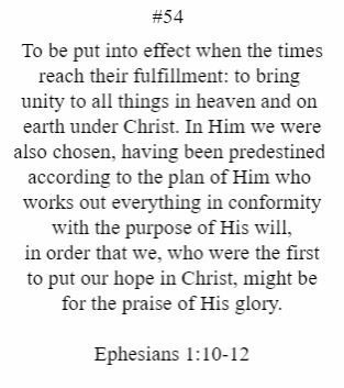 A bible verse that says to be put into effect when the times reach their fulfillment