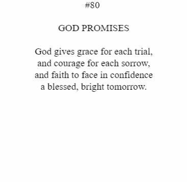 God promises god gives grace for each trial and courage for each sorrow