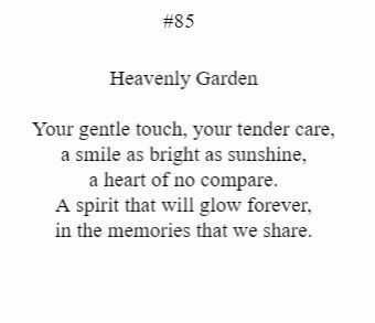 A poem about heavenly garden with a heart of no compare
