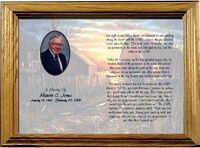 A framed picture of a man in a suit and tie.