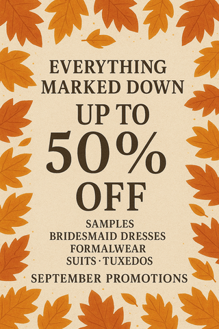 There is a promotion for 50 % off sample dresses.