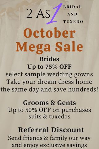 There is a promotion for 50 % off sample dresses.