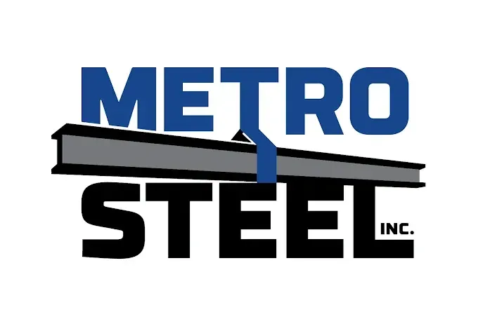 Metro Steel Inc. logo: Blue "METRO" over black "STEEL INC." with a stylized gray steel beam.