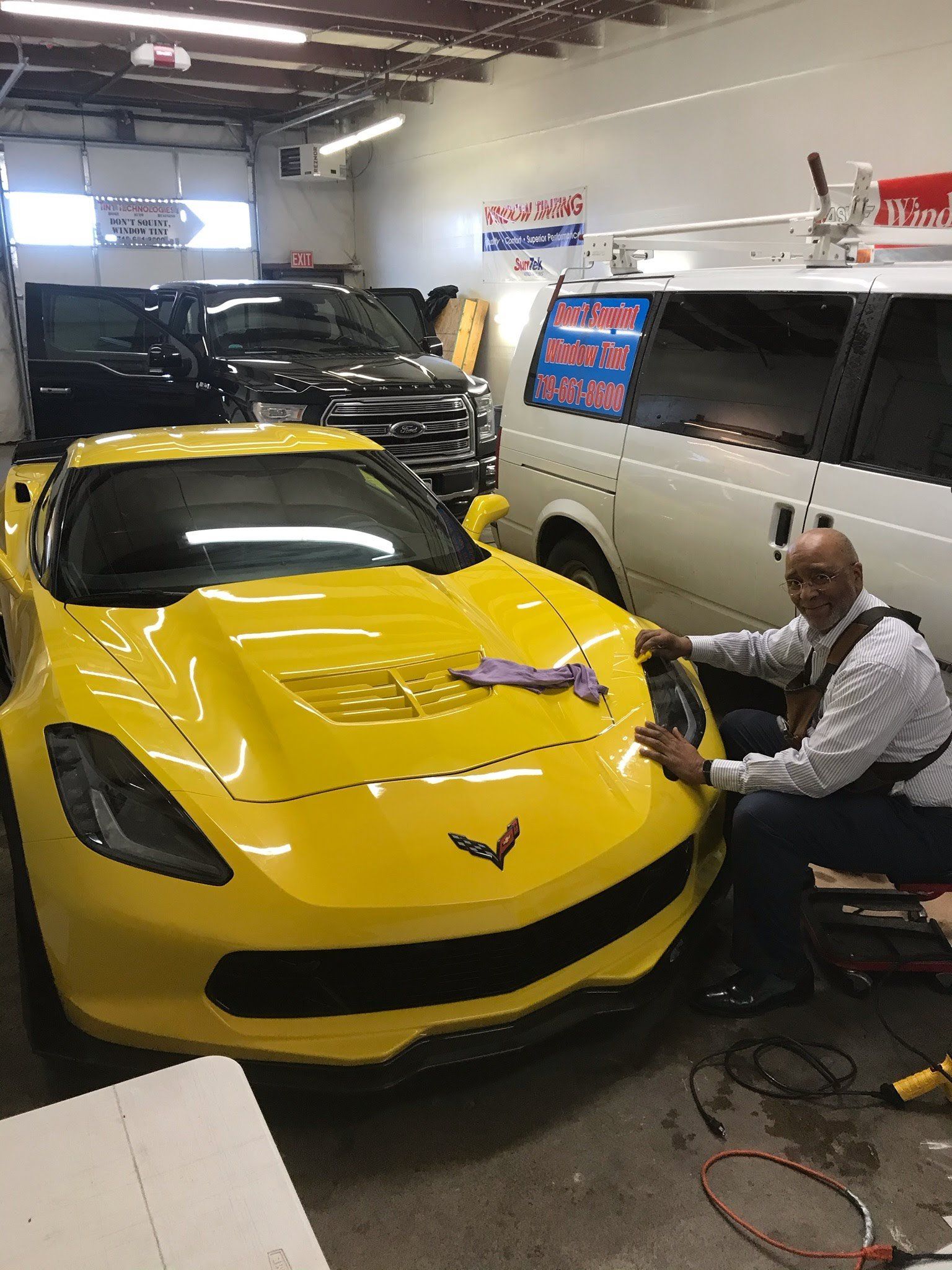 Paul Hasty protecting a Corvette with paint protection film / clear bra