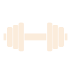 A Martial Arts school's white icon of a dumbbell.