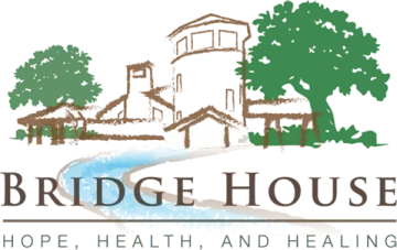 A logo for bridge house hope , health and healing