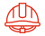 Red hard hat with white outline icon