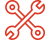 Orange crossed wrench and screwdriver tools icon inside a rounded square outline.