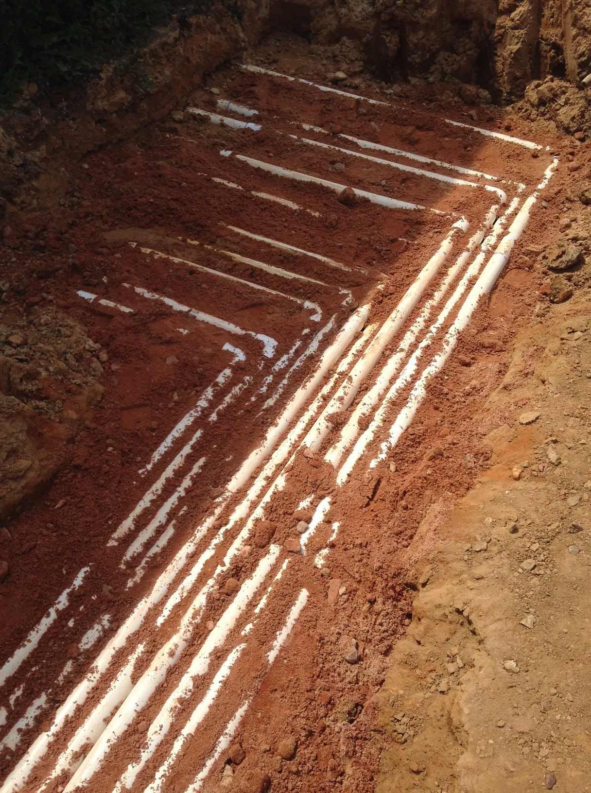 White PVC Pipes in a Commercial Construction Site