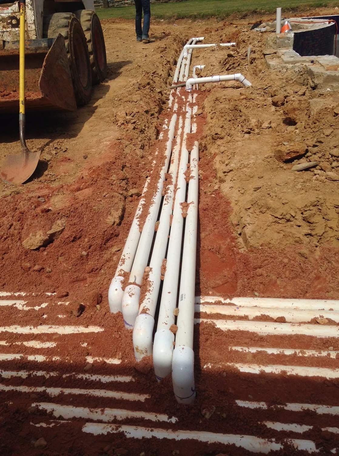 White PVC Pipes in Construction Area