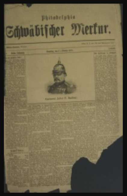 A philadelphia newspaper with a picture of a man in a helmet