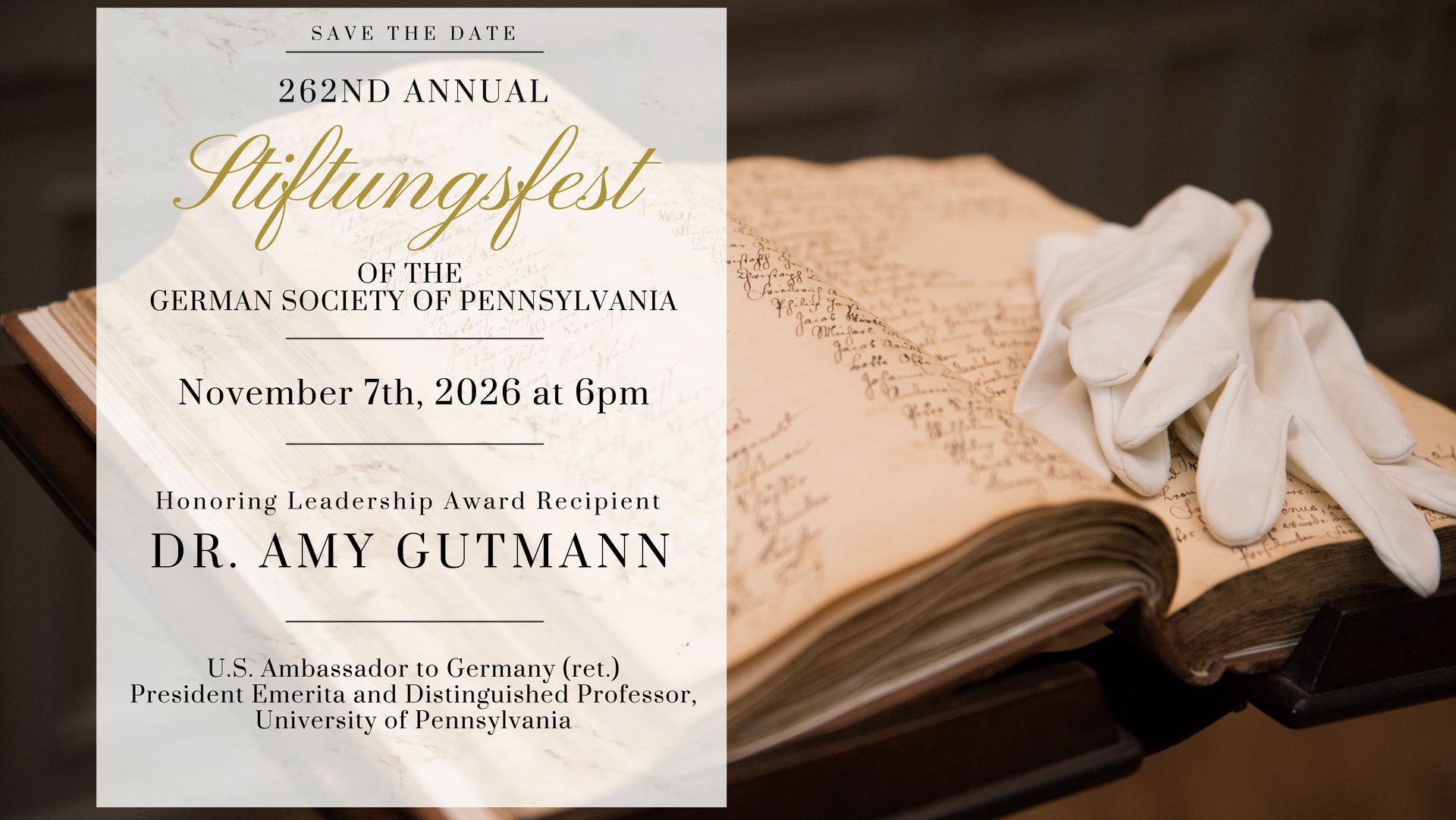 Stiftungsfest Gala 2026 Save The Date Banner