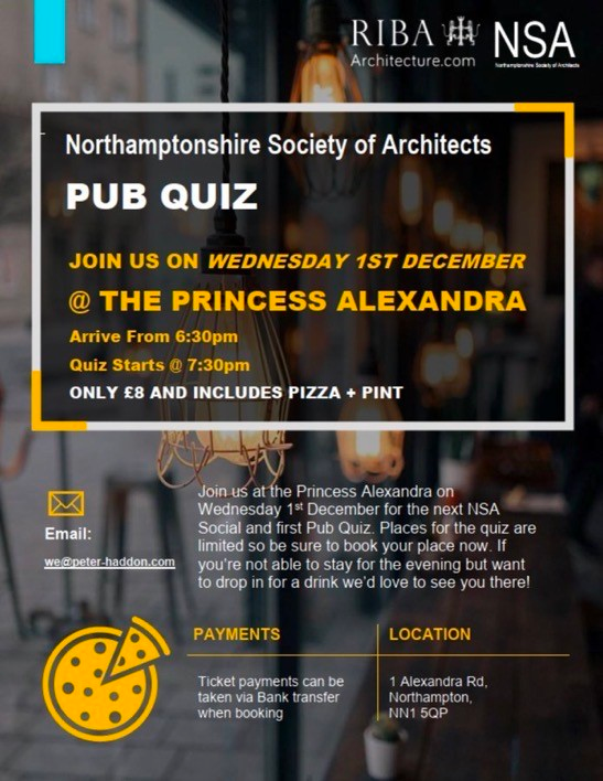 Northamptonshire Society of Architects Pub Quiz 1 December 2021