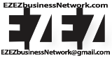 A black and white logo for eze business network